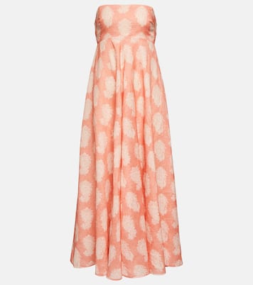 Robe midi imprimée en lin | Zimmermann