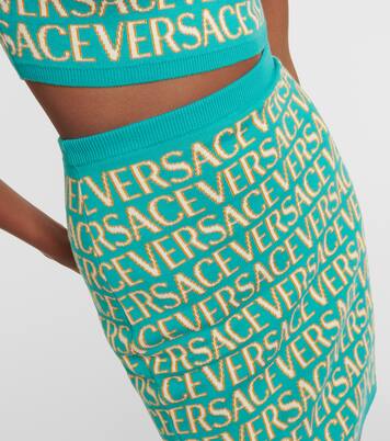 Minifalda en mezcla de algodón Versace Allover | Versace