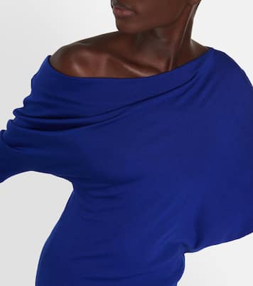 Robe midi en cachemire et soie à encolure bardot | Tom Ford