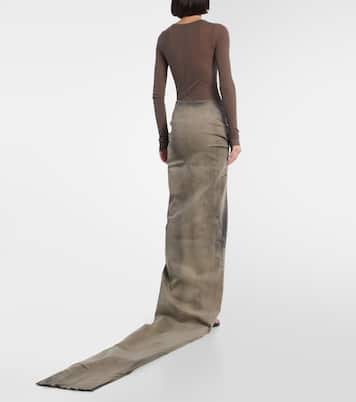DRKSHDW Edfu denim maxi skirt | Rick Owens