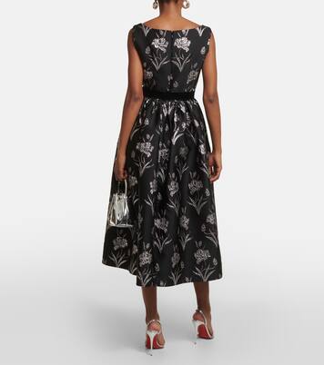 Robe midi Astrea en satin à fleurs | Erdem