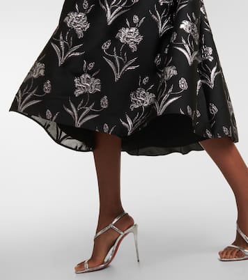 Robe midi Astrea en satin à fleurs | Erdem