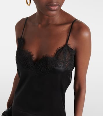 Abito sottoveste in raso di seta con pizzo | CO