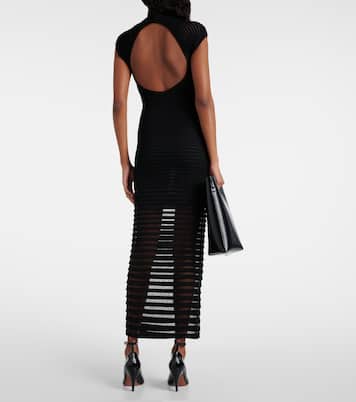 Striped crêpe-paneled gown | Alaïa