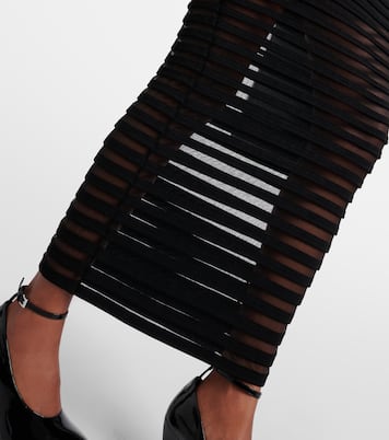 Striped crêpe-paneled gown | Alaïa
