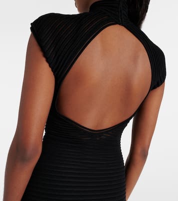 Striped crêpe-paneled gown | Alaïa