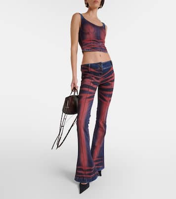 Harley printed low-rise flared jeans | KNWLS