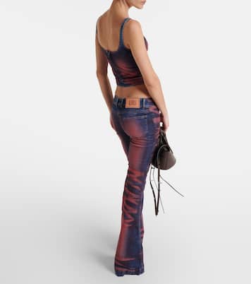 Harley printed low-rise flared jeans | KNWLS