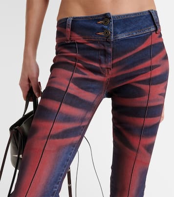 Harley printed low-rise flared jeans | KNWLS