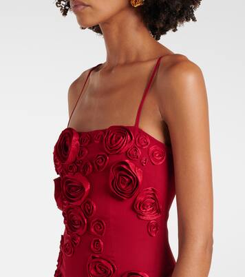 Floral-appliqué georgette gown | Blumarine