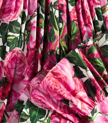 Floral shirred cotton poplin dress | Dolce&Gabbana Kids