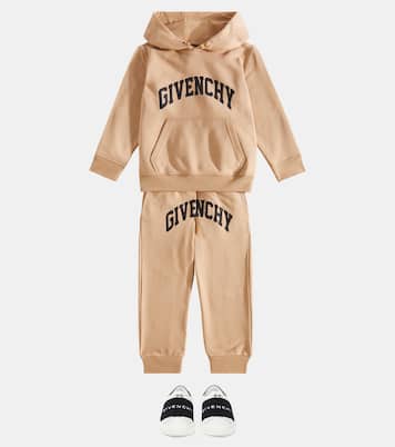 Logo cotton-blend fleece sweatpants | Givenchy Kids