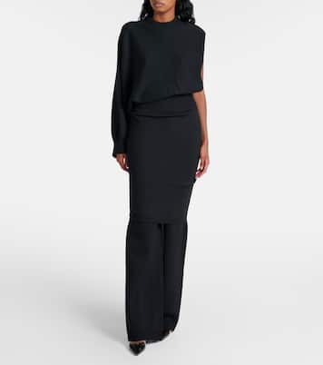 High-rise wool-blend straight pants | Alaïa
