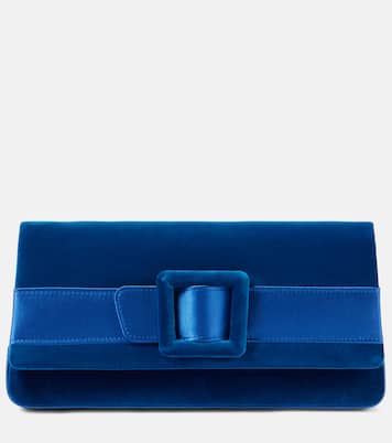 Maygot satin-trimmed velvet clutch | Manolo Blahnik