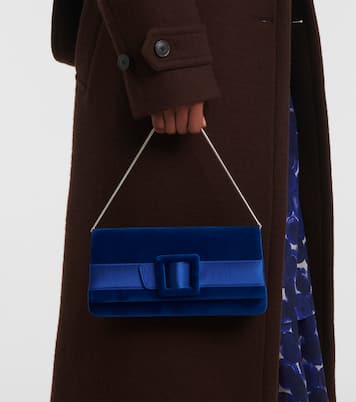 Maygot satin-trimmed velvet clutch | Manolo Blahnik