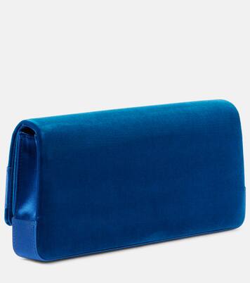 Maygot satin-trimmed velvet clutch | Manolo Blahnik