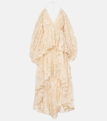 Illustration asymmetric floral lace minidress | Zimmermann