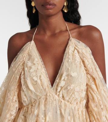 Illustration asymmetric floral lace minidress | Zimmermann