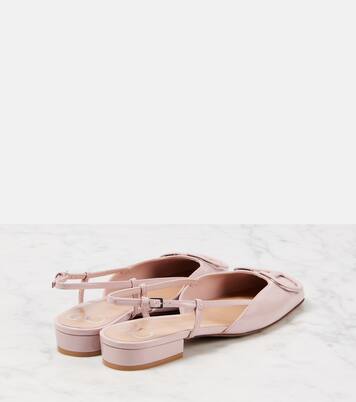 VLogo Signature leather slingback flats | Valentino Garavani