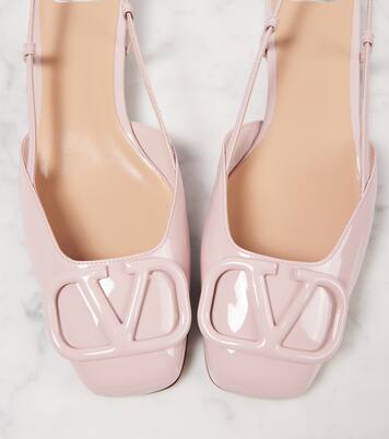 VLogo Signature leather slingback flats | Valentino Garavani