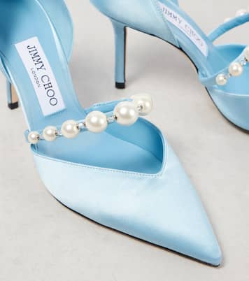 Aurelie 85 embellished satin pumps | Jimmy Choo