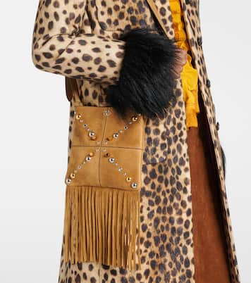 Schultertasche Nellcôte Small aus Veloursleder | Valentino Garavani