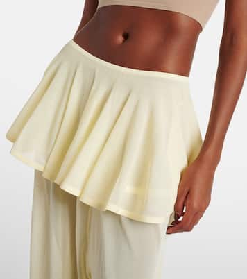 미드라이즈 세미 쉬어 와이드 팬츠 | Alaïa