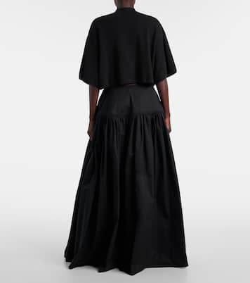 Cropped cotton-blend T-shirt | Alaïa