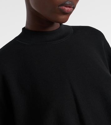 Cropped cotton-blend T-shirt | Alaïa