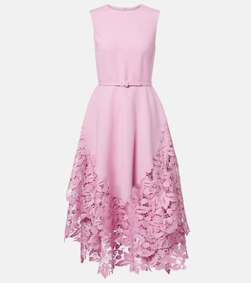 Wool-blend and lace cocktail dress | Oscar de la Renta