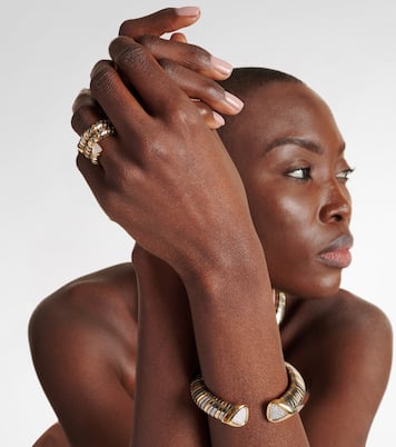 Trisola 18kt gold and titanium ring with diamonds | Marina B