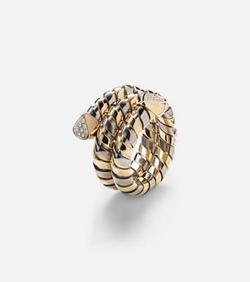 Trisola 18kt gold and titanium ring with diamonds | Marina B