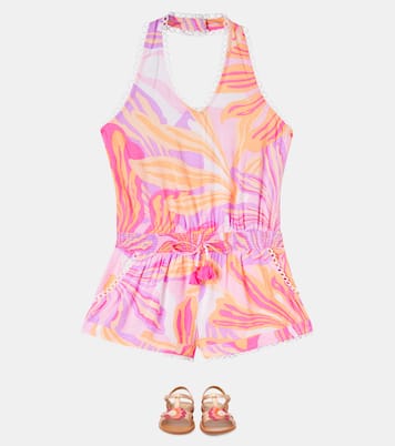 Beth halterneck printed romper | Poupette St Barth Kids