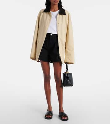 Rhoda pleated high-rise denim shorts | Agolde