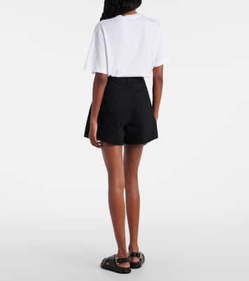 Rhoda pleated high-rise denim shorts | Agolde