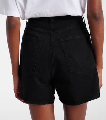Rhoda pleated high-rise denim shorts | Agolde