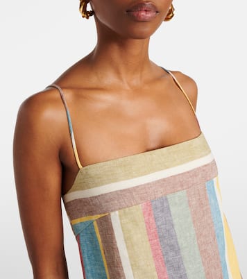 Robe longue Laura rayée en lin | Staud