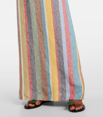 Robe longue Laura rayée en lin | Staud
