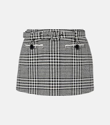 Belted houndstooth skort | Self-Portrait