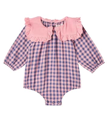 Baby Tavira gingham cotton flannel onesie | Cozmo