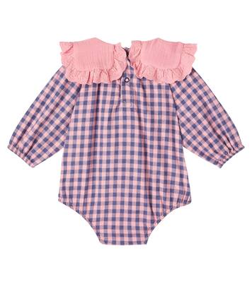 Baby Tavira gingham cotton flannel onesie | Cozmo