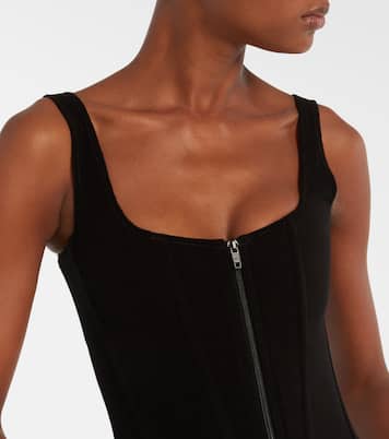 Cotton-blend velvet corset top | Balenciaga
