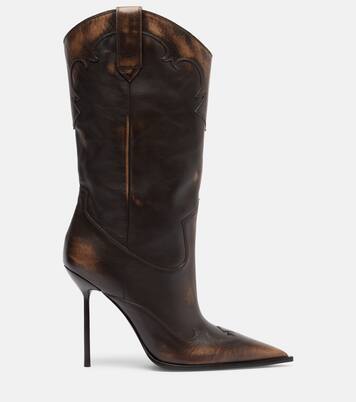 Lidia 105 leather mid-calf boots | Paris Texas
