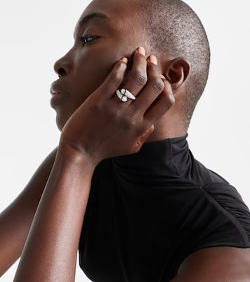 Ring Double Crush aus 18kt Weißgold mit Emaille und Diamanten | Kamyen