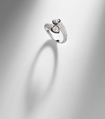 Ring Double Crush aus 18kt Weißgold mit Emaille und Diamanten | Kamyen