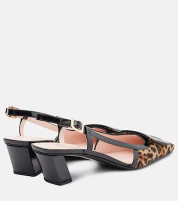 Belle Vivier 45 calf hair slingback pumps | Roger Vivier
