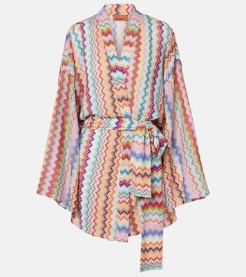 Zigzag oversized lamé wrap cardigan | Missoni