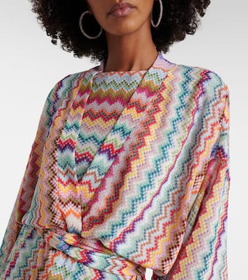 Zigzag oversized lamé wrap cardigan | Missoni