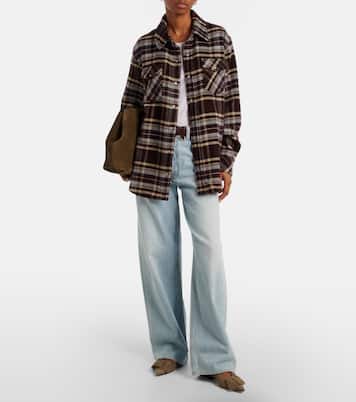 Plaid cashmere shirt with emeralds | God's True Cashmere