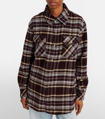 Plaid cashmere shirt with emeralds | God's True Cashmere